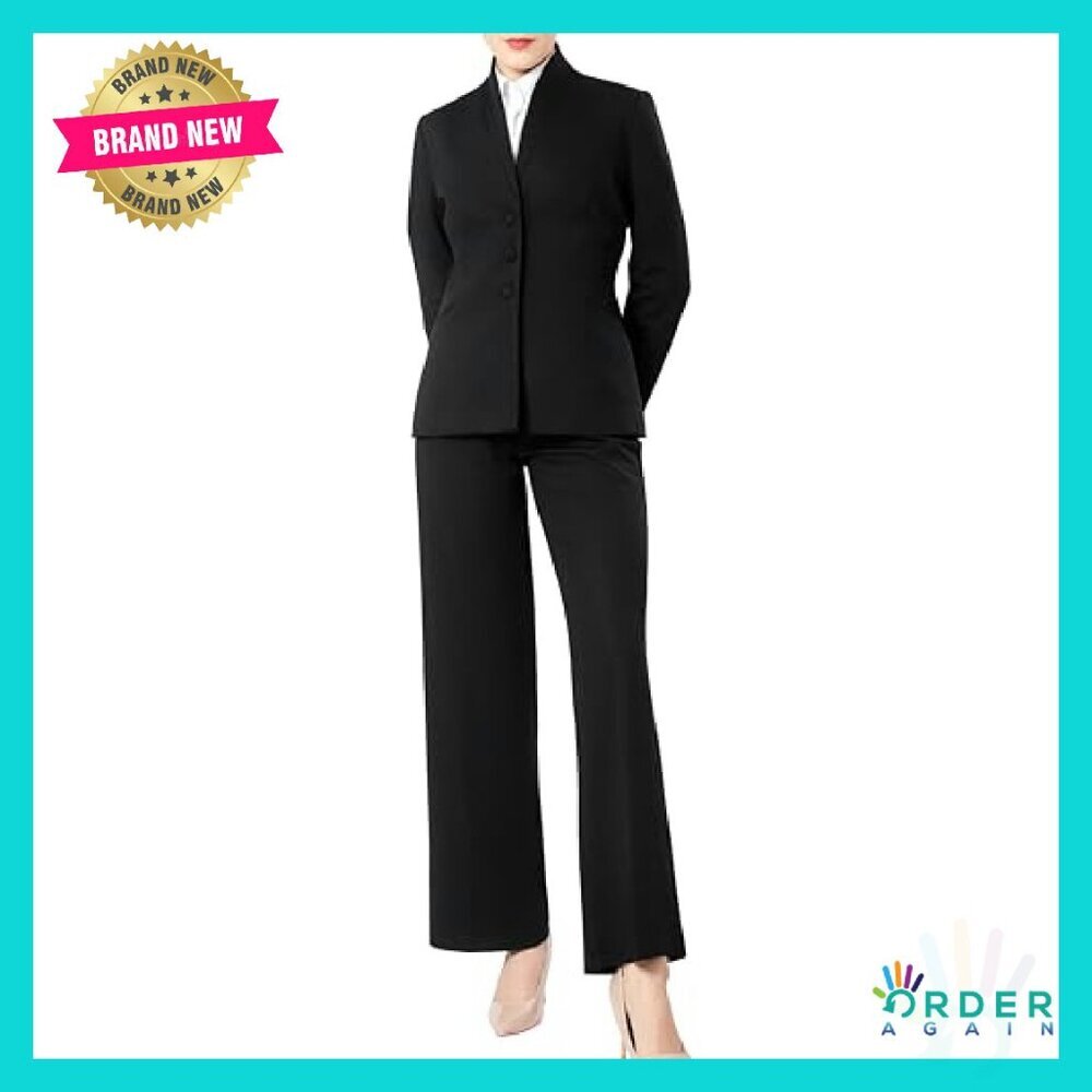 Tailored Blazer Wide Leg Pant Suit Set Professional Work Office Elegant